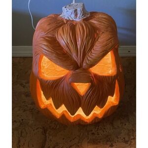 Magic Power Ceramic Electric Lighted Pumpkin Jack O Lantern Halloween Decoration